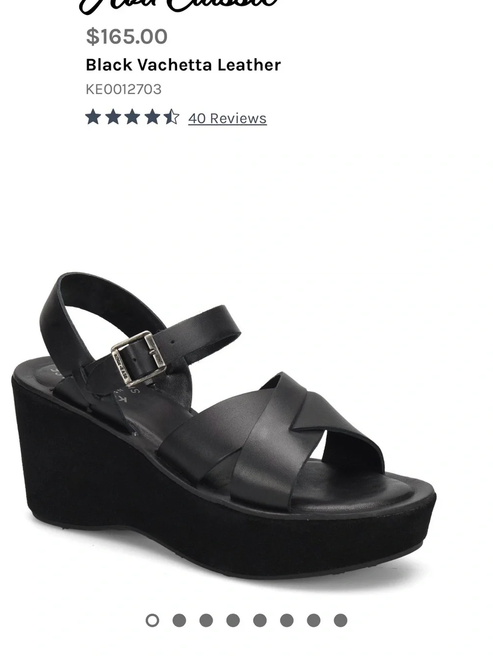 Kork-Ease Ava Classic Black Leather Platform Sandals with Cross-Strap